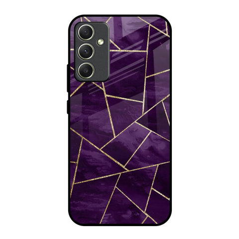 Geometric Purple Samsung Galaxy A34 5G Glass Back Cover Online