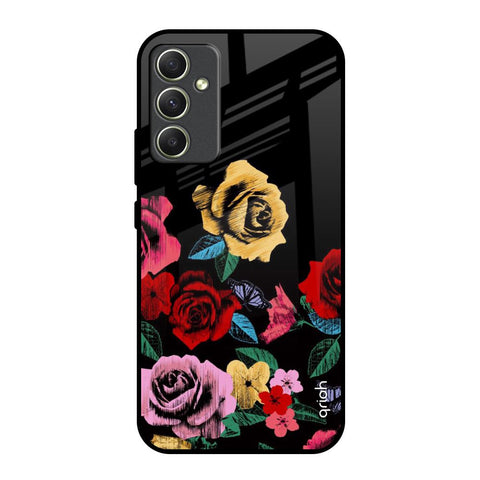 Floral Decorative Samsung Galaxy A34 5G Glass Back Cover Online