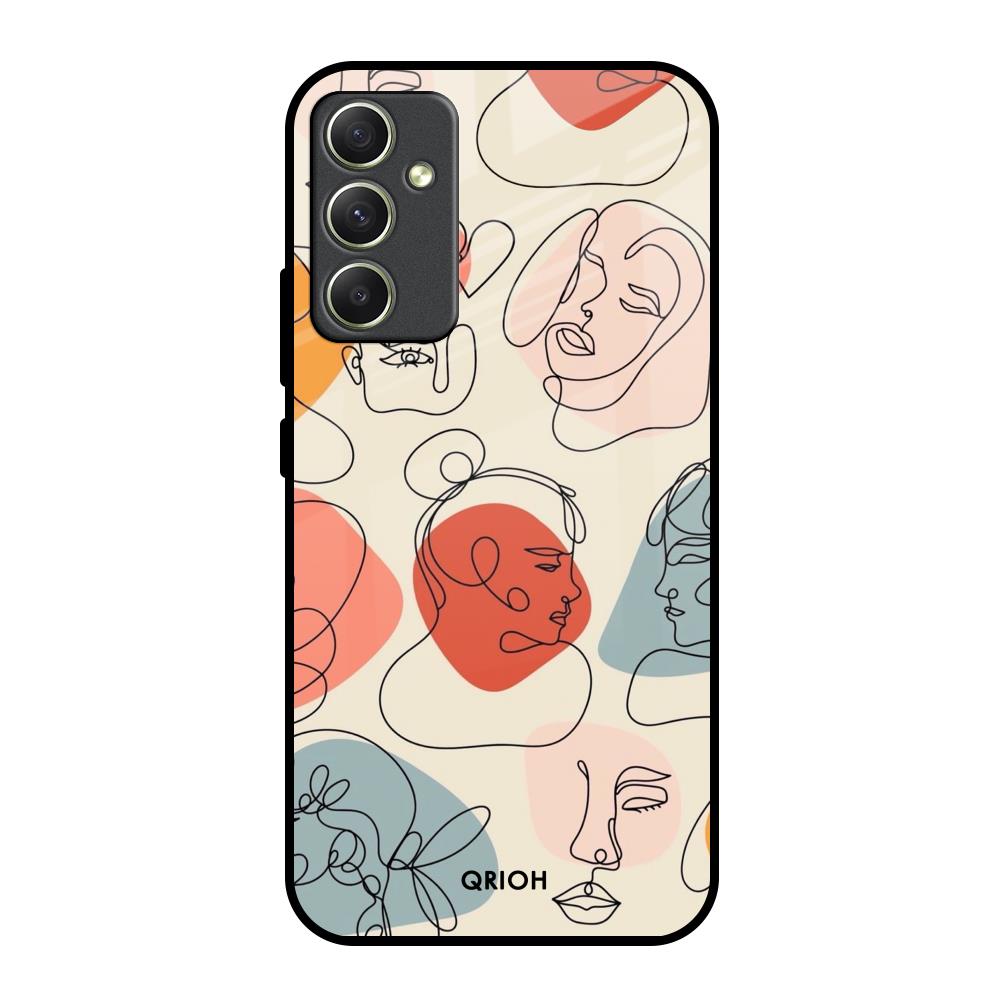 Abstract Faces Samsung Galaxy A34 5G Glass Back Cover Online
