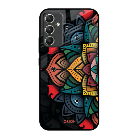 Retro Gorgeous Flower Samsung Galaxy A34 5G Glass Back Cover Online