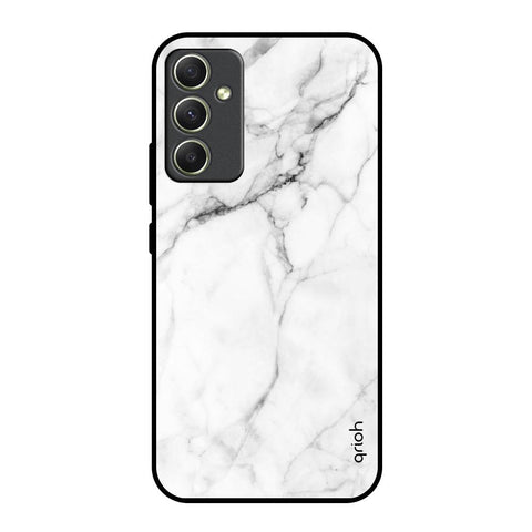 Modern White Marble Samsung Galaxy A34 5G Glass Back Cover Online
