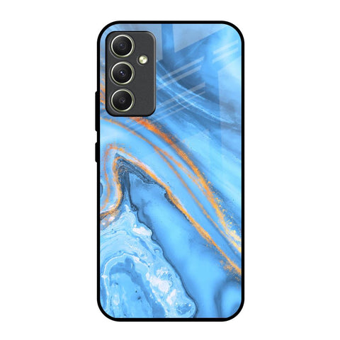 Vibrant Blue Marble Samsung Galaxy A34 5G Glass Back Cover Online