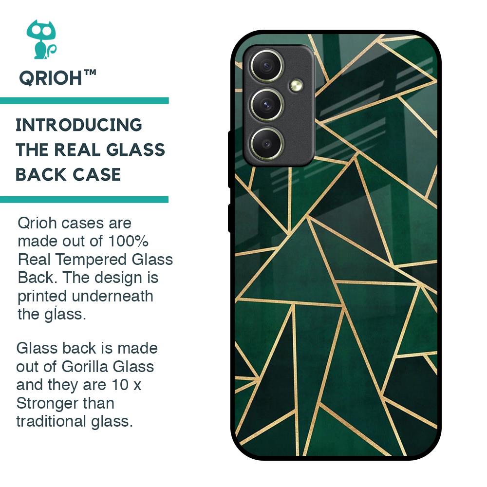 Abstract Green Glass Case For Samsung Galaxy A34 5G
