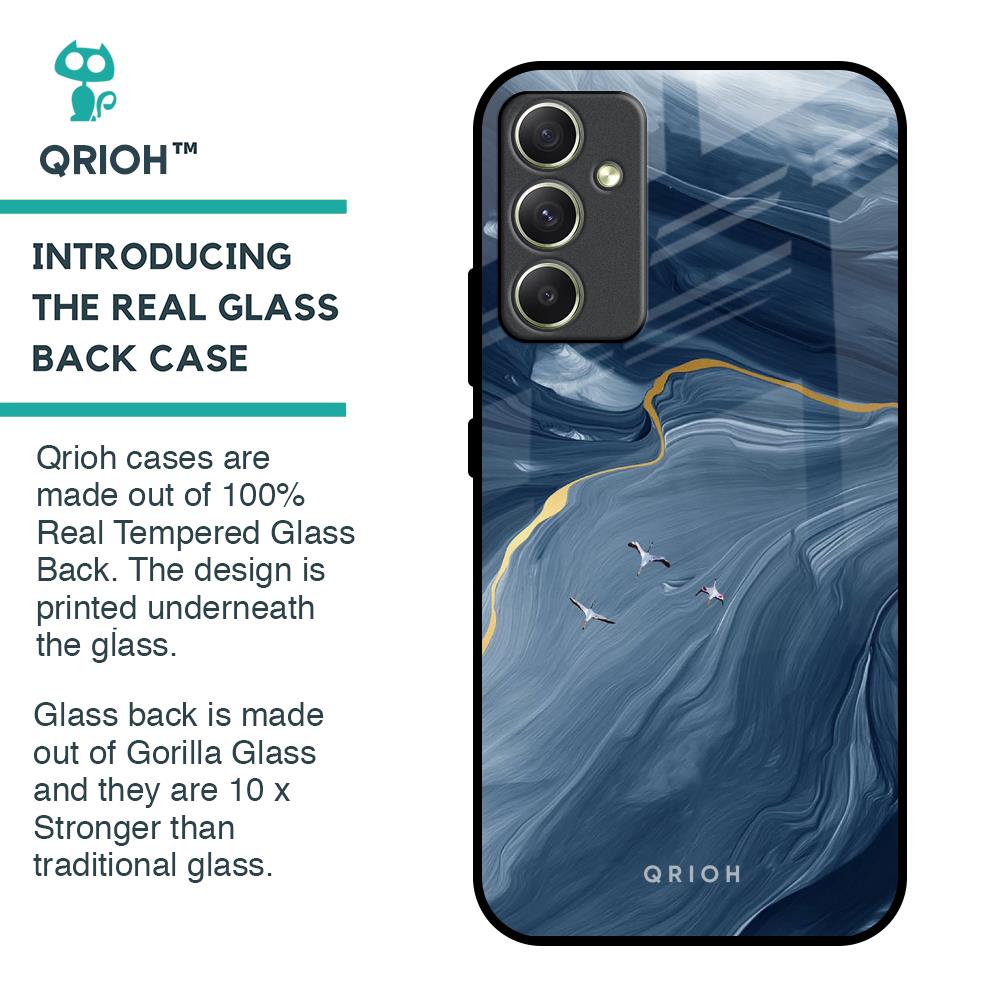 Deep Ocean Marble Glass Case for Samsung Galaxy A34 5G