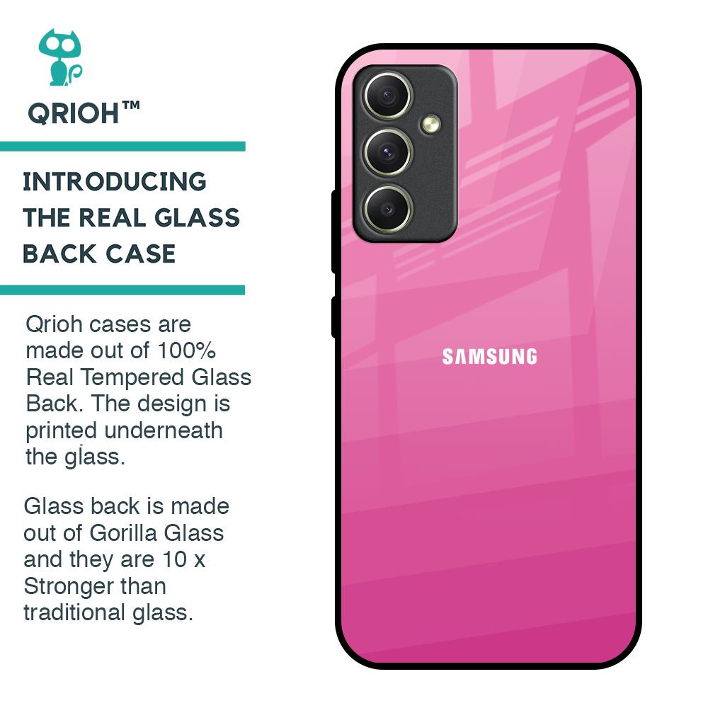 Pink Ribbon Caddy Glass Case for Samsung Galaxy A34 5G