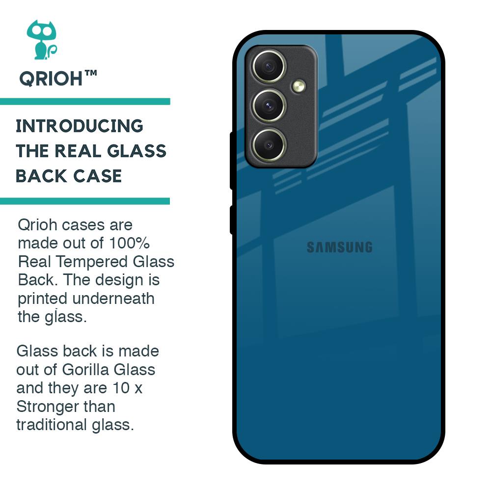 Cobalt Blue Glass Case for Samsung Galaxy A34 5G