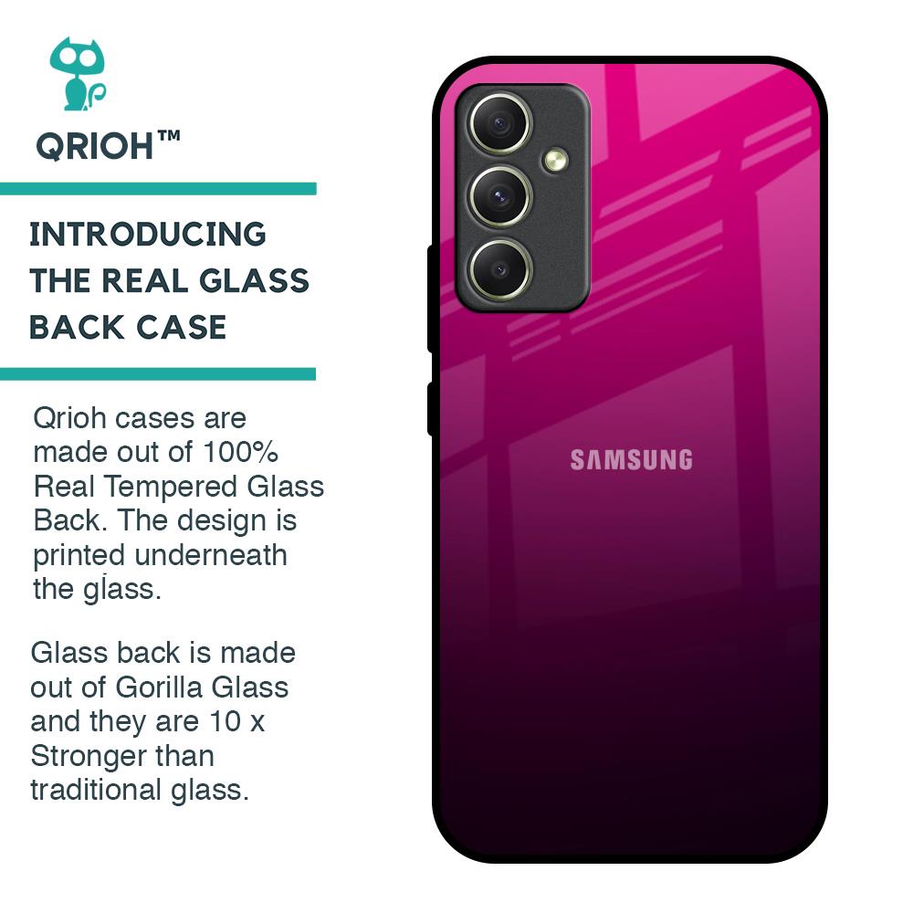 Purple Ombre Pattern Glass Case for Samsung Galaxy A34 5G