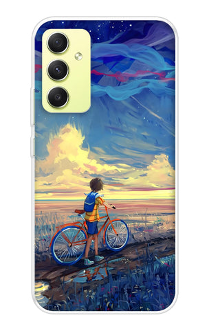 Riding Bicycle to Dreamland Samsung Galaxy A34 5G Back Cover