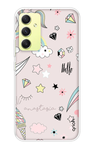 Unicorn Doodle Samsung Galaxy A34 5G Back Cover