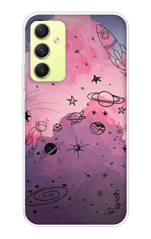 Space Doodles Art Samsung Galaxy A34 5G Back Cover