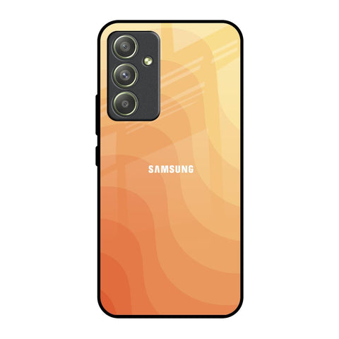 Orange Curve Pattern Samsung Galaxy A54 5G Glass Back Cover Online