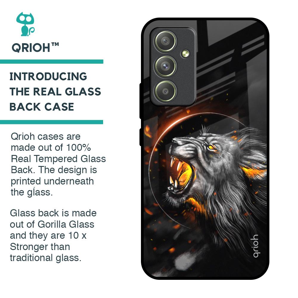 Aggressive Lion Glass Case for Samsung Galaxy A54 5G