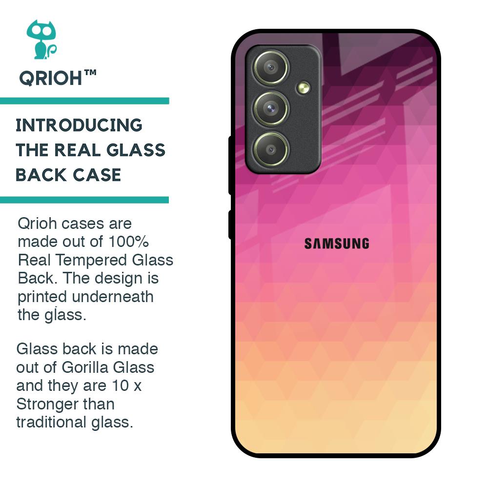 Geometric Pink Diamond Glass Case for Samsung Galaxy A54 5G