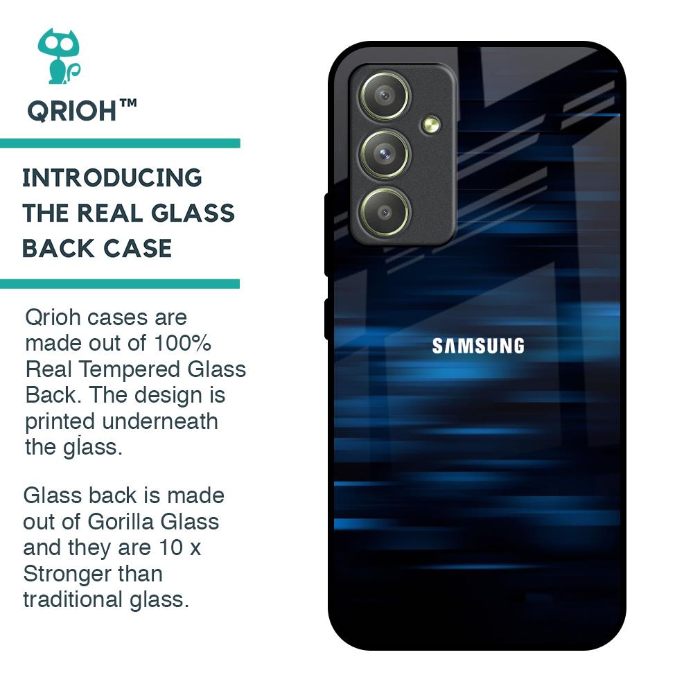 Blue Rough Abstract Glass Case for Samsung Galaxy A54 5G