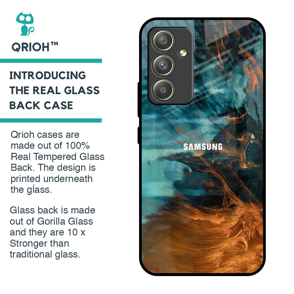 Golden Splash Glass Case for Samsung Galaxy A54 5G
