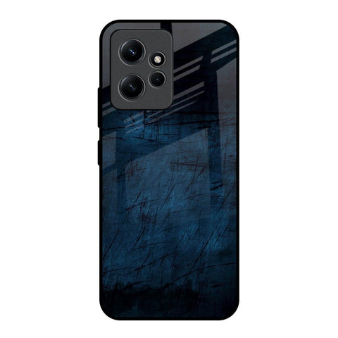 Dark Blue Grunge Redmi Note 12 Glass Back Cover Online