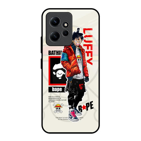 Bape Luffy Redmi Note 12 Glass Back Cover Online