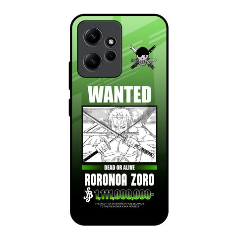 Zoro Wanted Redmi Note 12 Glass Back Cover Online