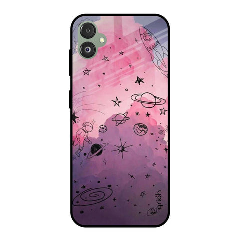Space Doodles Samsung Galaxy F14 5G Glass Back Cover Online