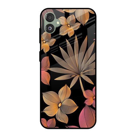 Lines Pattern Flowers Samsung Galaxy F14 5G Glass Back Cover Online