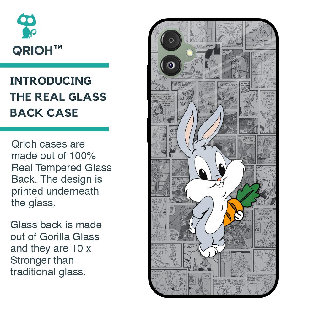 Cute Baby Bunny Glass Case for Samsung Galaxy F14 5G