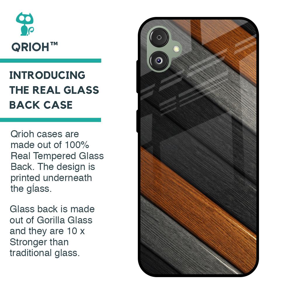 Tri Color Wood Glass Case for Samsung Galaxy F14 5G