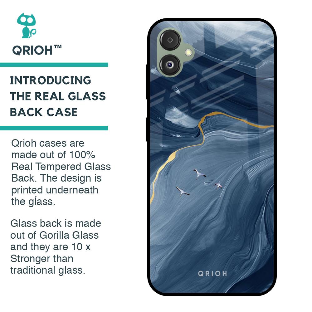 Deep Ocean Marble Glass Case for Samsung Galaxy F14 5G