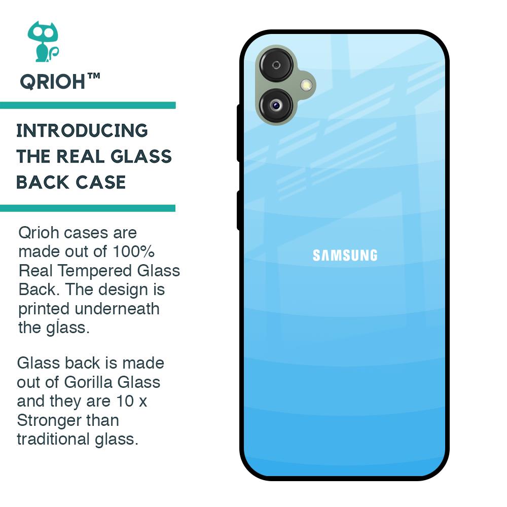 Wavy Blue Pattern Glass Case for Samsung Galaxy F14 5G