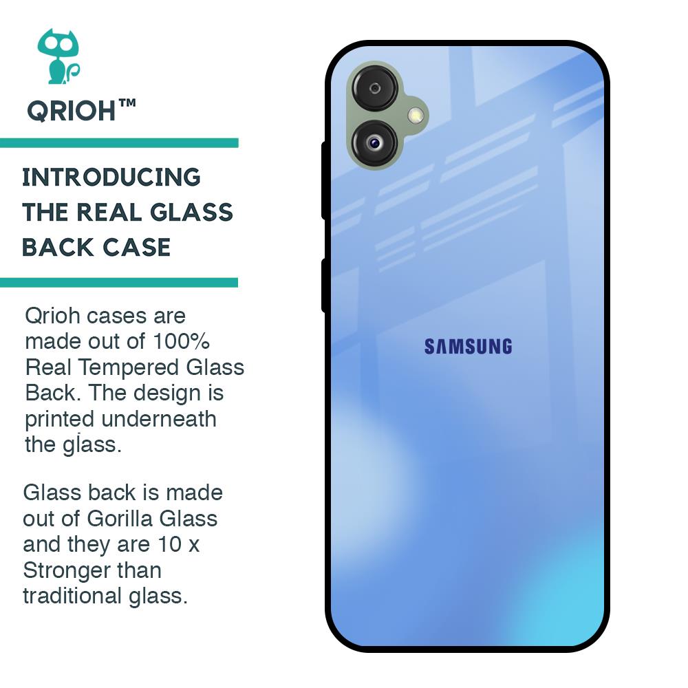 Vibrant Blue Texture Glass Case for Samsung Galaxy F14 5G