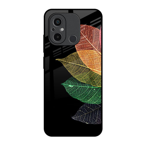 Colorful Leaves Redmi 12C Glass Back Cover Online
