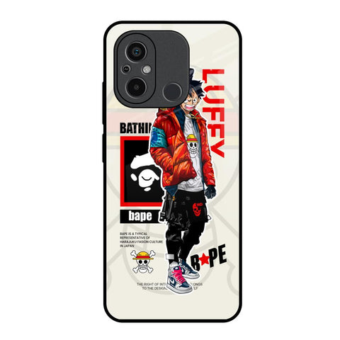 Bape Luffy Redmi 12C Glass Back Cover Online