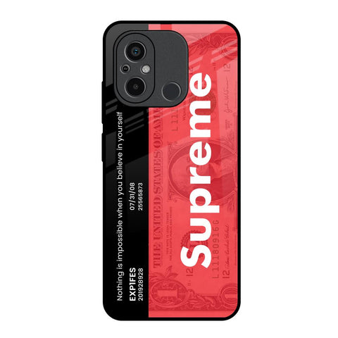 Supreme Ticket Redmi 12C Glass Back Cover Online