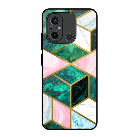 Seamless Green Marble Redmi 12C Glass Back Cover Online