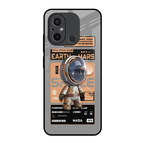 Space Ticket Redmi 12C Glass Back Cover Online