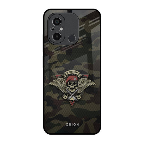 Army Warrior Redmi 12C Glass Back Cover Online
