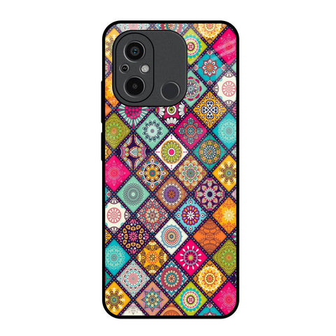 Multicolor Mandala Redmi 12C Glass Back Cover Online
