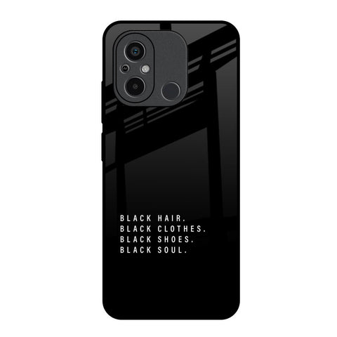 Black Soul Redmi 12C Glass Back Cover Online