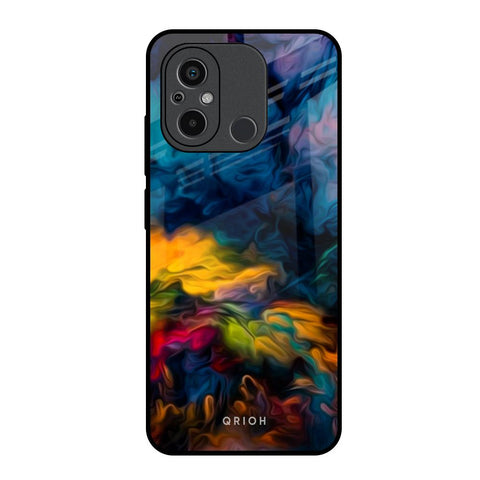 Multicolor Oil Painting Redmi 12C Glass Back Cover Online