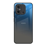 Blue Grey Ombre Redmi 12C Glass Back Cover Online