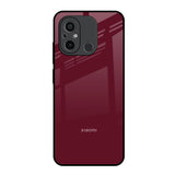 Classic Burgundy Redmi 12C Glass Back Cover Online