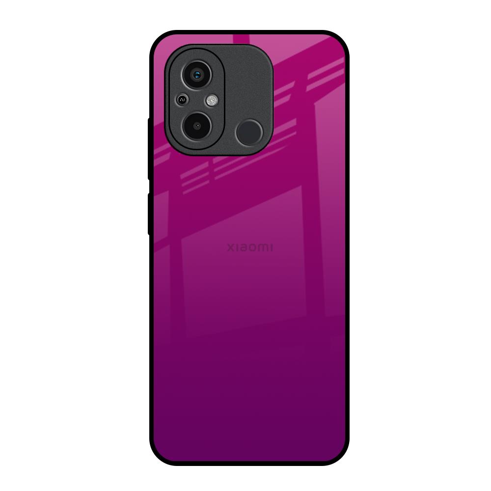 Magenta Gradient Redmi 12C Glass Back Cover Online