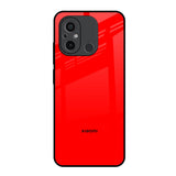 Blood Red Redmi 12C Glass Back Cover Online