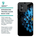 Half Blue Flower Glass Case for Redmi 12C