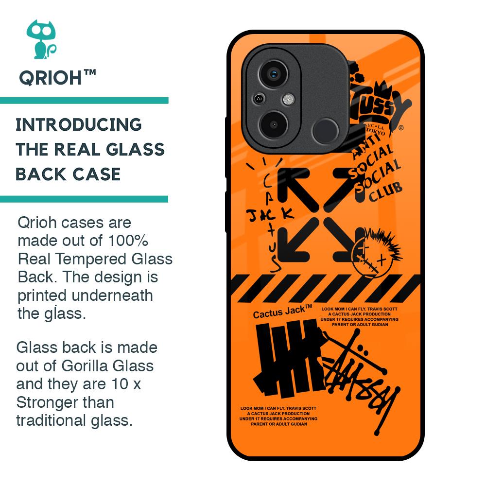 Anti Social Club Glass Case for Redmi 12C