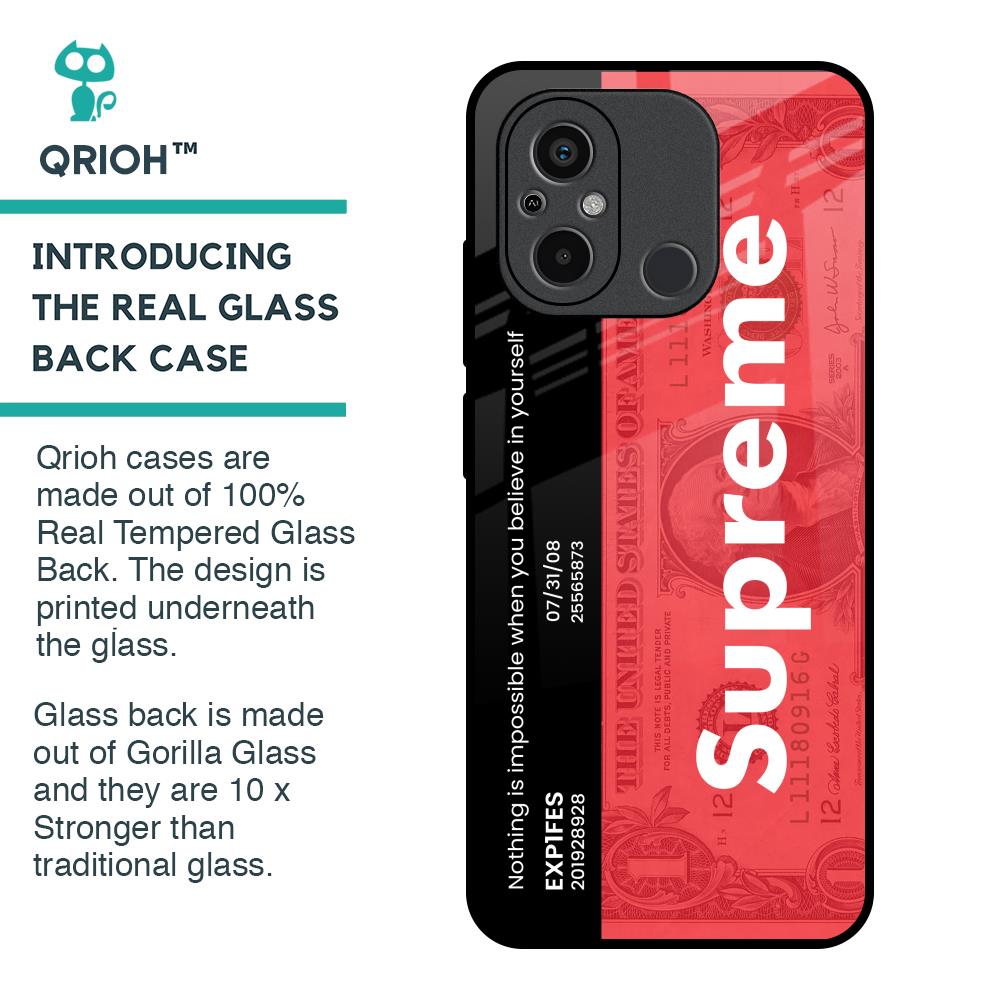 Supreme Ticket Glass Case for Redmi 12C