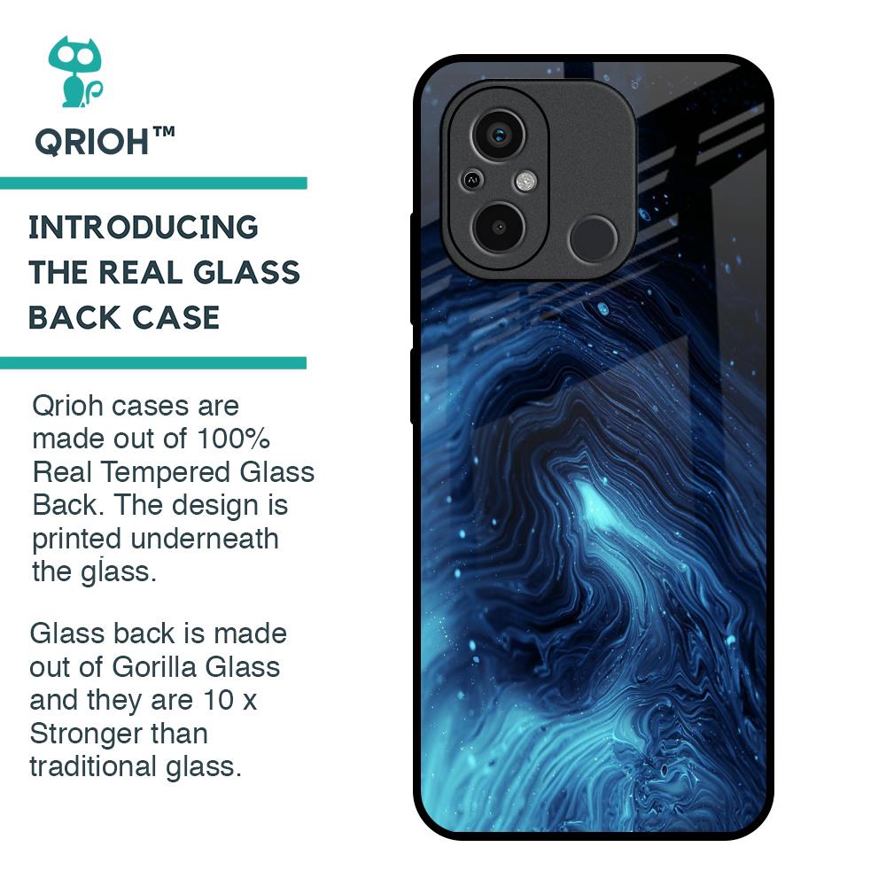 Dazzling Ocean Gradient Glass Case For Redmi 12C