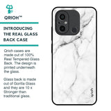 Modern White Marble Glass Case for Redmi 12C