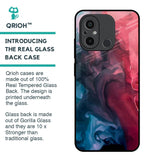 Blue & Red Smoke Glass Case for Redmi 12C