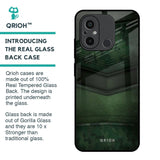 Green Leather Glass Case for Redmi 12C