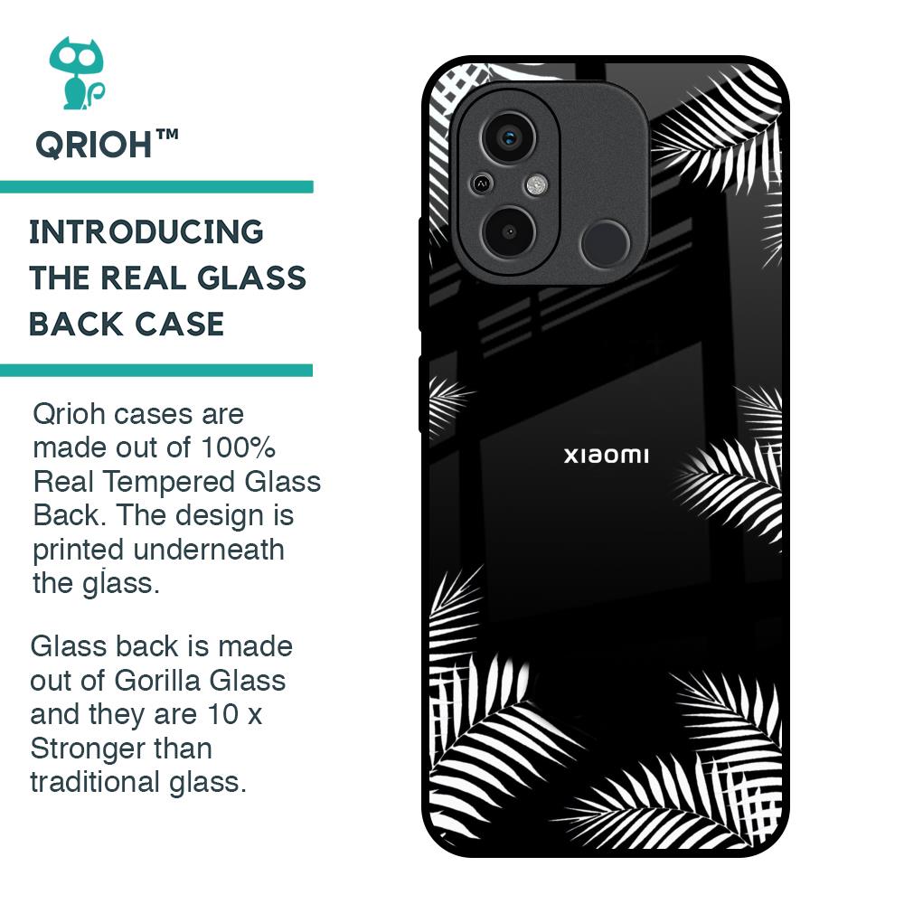 Zealand Fern Design Glass Case For Redmi 12C